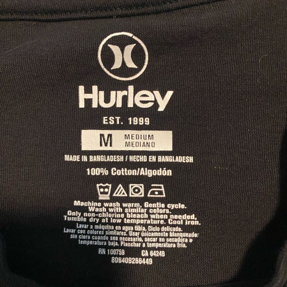 Mens Black Hurley T-shirt - Picture 5 of 5